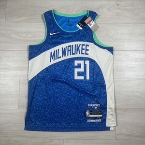 Nike Jrue Holiday #21 City Edition Jersey Milwaukee Bucks Mens Size 48 Large NWT